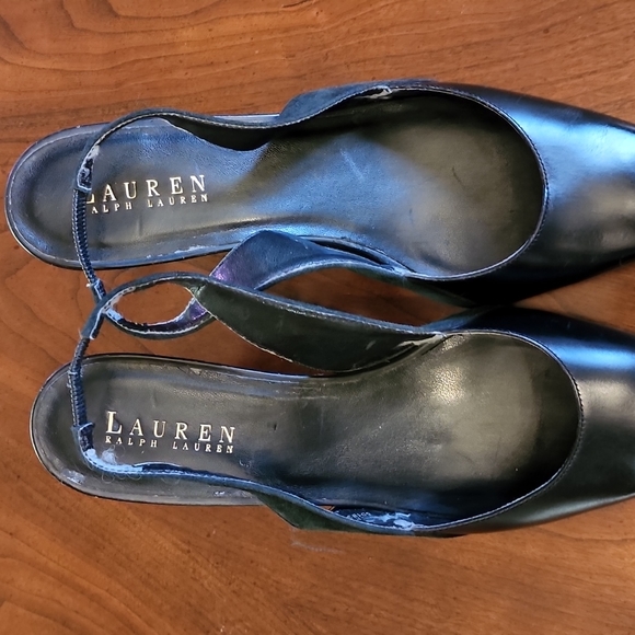 RALPH LAUREN leather and suede kitten heels - Picture 3 of 14